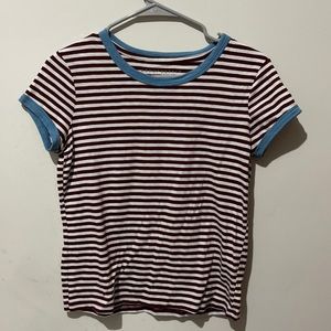 Crop stripped red/white/blue tee